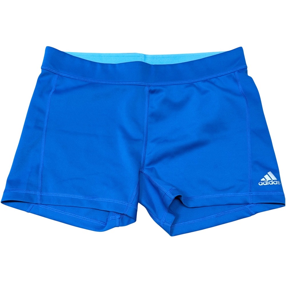 Adidas Techfit Volleyball Shorts Women Size Large Blue Active Climalite